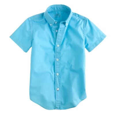 Boys' Secret Wash short-sleeve shirt in solid