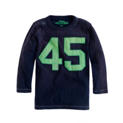 Boys' three-quarter sleeve #45 football tee