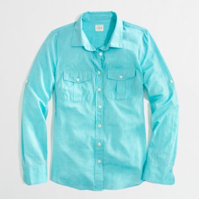Factory camp shirt in cotton voile