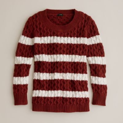 Chainlink cable sweater in stripe