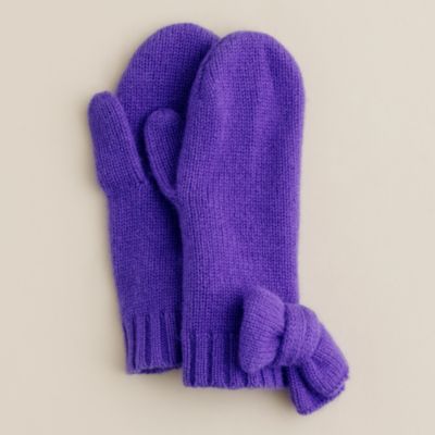 Girls' cashmere bow mittens
