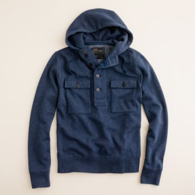 Utility fleece hooded henley