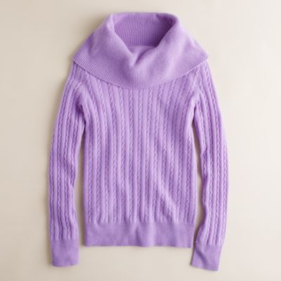 Cashmere cable cowlneck sweater