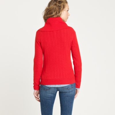 Cashmere cable cowlneck sweater