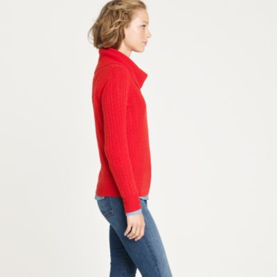 Cashmere cable cowlneck sweater