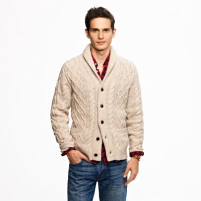Donegal wool cable cardigan