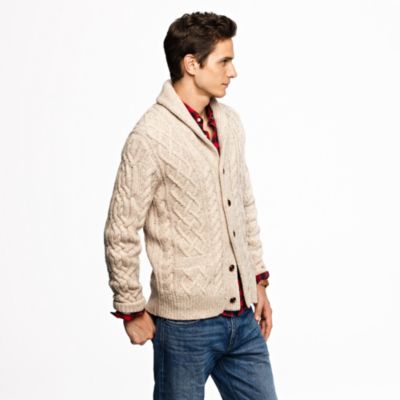 Donegal wool cable cardigan