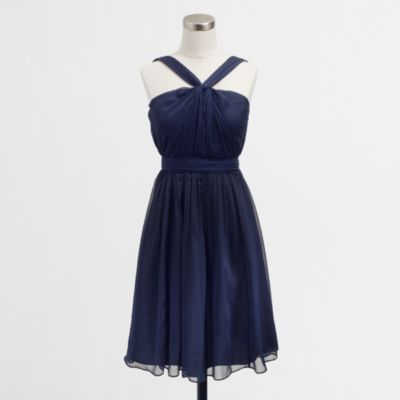 Factory pleated halter dress in poly