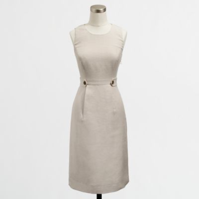 Factory linen button-tab shift dress