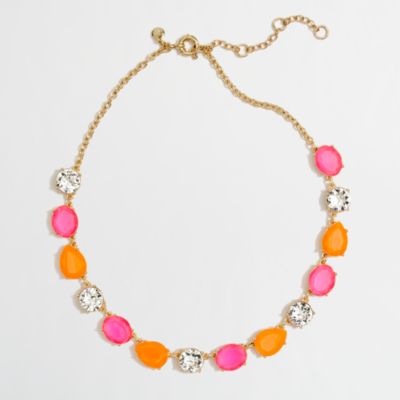 Factory neon stone and crystal necklace