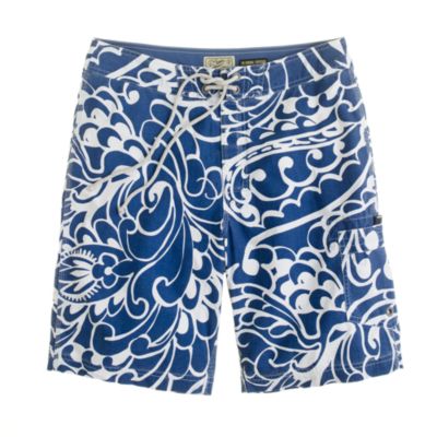 9" board shorts in deep water floral