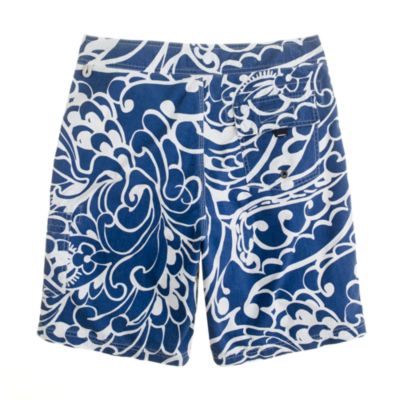 9" board shorts in deep water floral