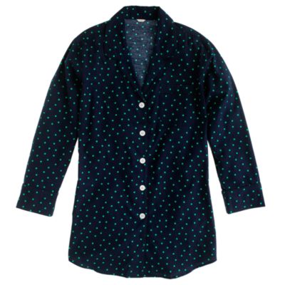 Nightshirt in polka-dot flannel