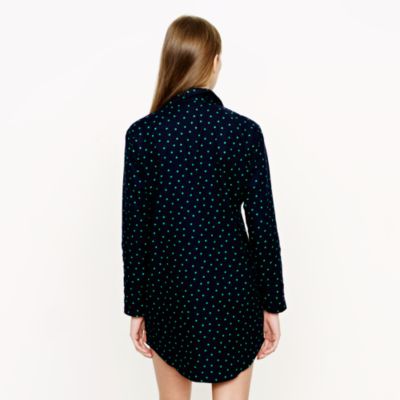 Nightshirt in polka-dot flannel
