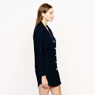 Nightshirt in polka-dot flannel