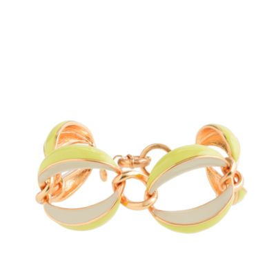 Twisted enamel link bracelet
