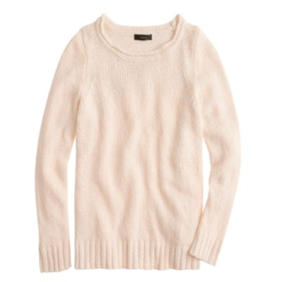 Twisted stitch open-neck sweater