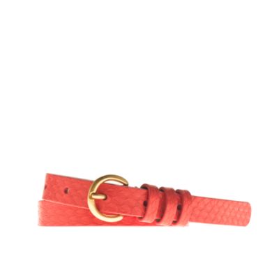 Snakeskin round-buckle belt