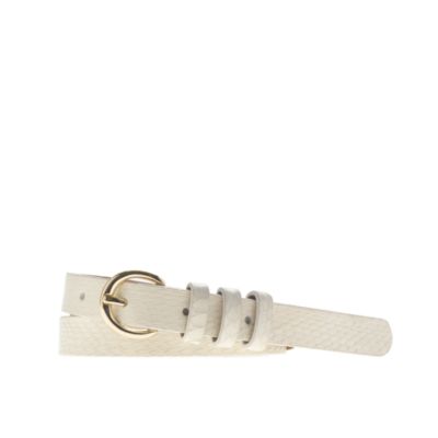 Snakeskin round-buckle belt