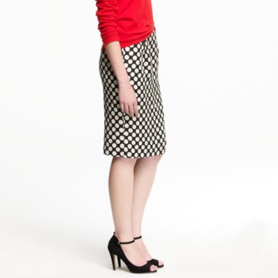Polka-dot pencil skirt