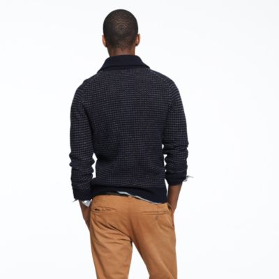 Lambswool dotted shawl-collar cardigan