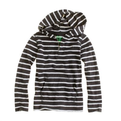 Boys' half-zip hoodie in dugout stripe