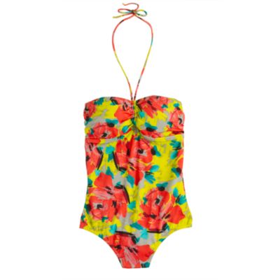 Neon floral bandeau tank