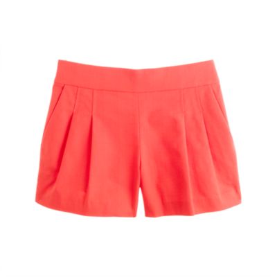 Pleated short in structured cotton