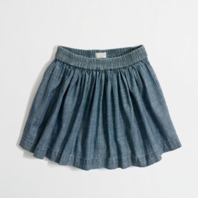 Factory girls' chambray skort