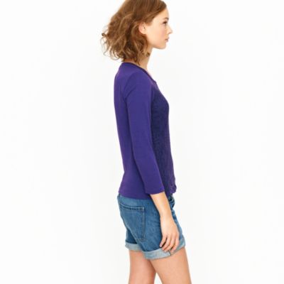 Crochet lace-front tee