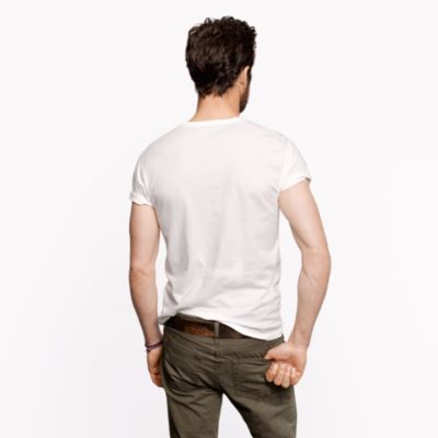 Broken-in short-sleeve henley in slim fit