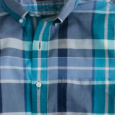 Indian cotton shirt in shaw blue plaid