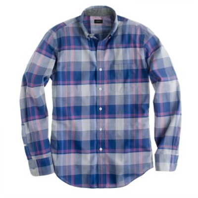 Tall indian cotton shirt in faded twilight plaid