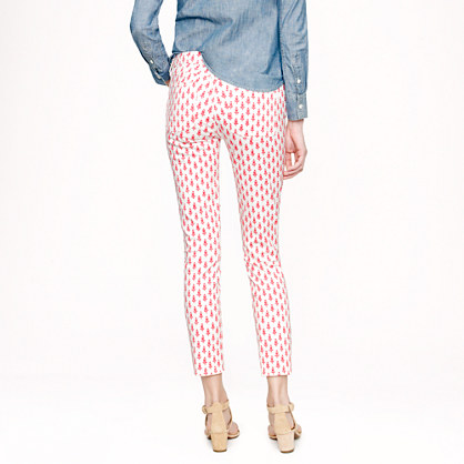 Cropped matchstick jean in thistle print