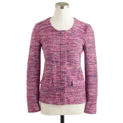 Micro-tweed jacket in poppy