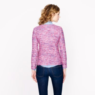 Micro-tweed jacket in poppy