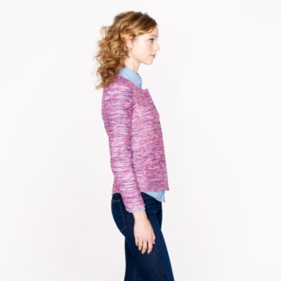 Micro-tweed jacket in poppy