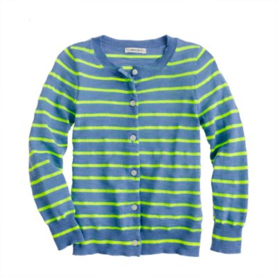 Girls' Caroline cardigan in neon stripe