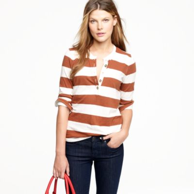 Ringspun stripe henley