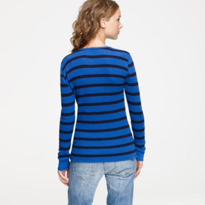 Vintage thermal henley in stripe