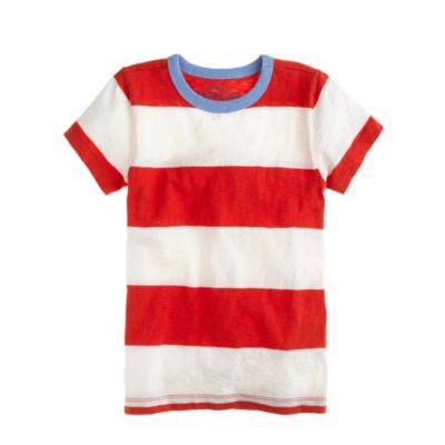 Boys' ringer tee in wide stripe