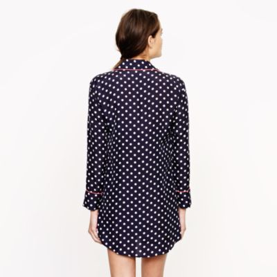 Nightshirt in silk polka dot