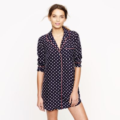 Nightshirt in silk polka dot