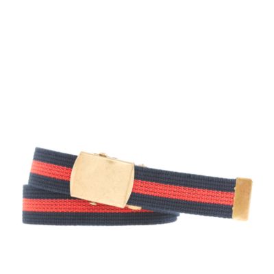 Stripe webbing plaque belt