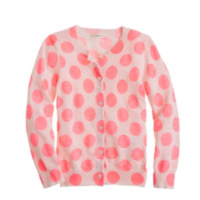 Girls' Caroline cardigan in big dot