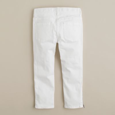 Girls' cropped white toothpick jean