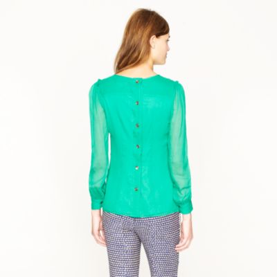 Silk pintuck blouse