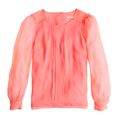 Silk pintuck blouse