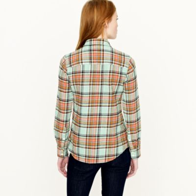 Boy shirt in mint vintage camp flannel