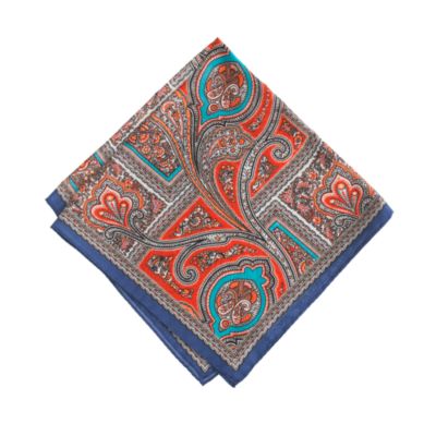 Drake's&reg; silk habotai deco paisley handkerchief<BulletPoint></BulletPoint>